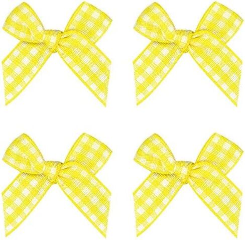 50pcs Mini Gingham Ribbon Bows Flower Flowers Ribbon Plaid Ribbon Bow Plaid Diy Craft للخياطة ، والسردة ، وحفل الزفاف ، والهدية (الوردي والأبيض) in Kuwait