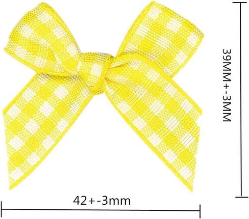 50pcs Mini Gingham Ribbon Bows Flower Flowers Ribbon Plaid Ribbon Bow Plaid Diy Craft للخياطة ، والسردة ، وحفل الزفاف ، والهدية (الوردي والأبيض) in Kuwait