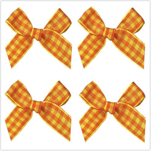 50pcs Mini Gingham Ribbon Bows Flower Flowers Ribbon Plaid Ribbon Bow Plaid Diy Craft للخياطة ، والسردة ، وحفل الزفاف ، والهدية (الوردي والأبيض) in Kuwait
