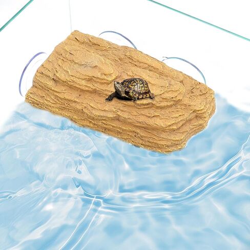 Turtle Basking Platform, Floating Turtle Docks with Suction Cups, Resin Floating Turtle Platform, Tortoise Climbing Platform for Decoration, Black Gray in Saudi Arabia