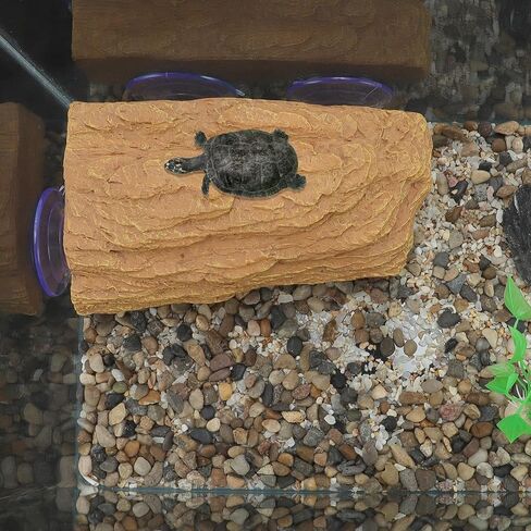 Turtle Basking Platform, Floating Turtle Docks with Suction Cups, Resin Floating Turtle Platform, Tortoise Climbing Platform for Decoration, Black Gray in Saudi Arabia