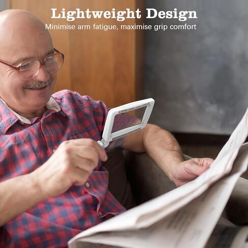 Moko مكبرة الزجاج للقراءة ، 4x قابلة لإعادة الشحن الكامل صفحة الكتب ، والزجاج المكبرة مع أوضاع 3 ، قابلة للطي القراءة مكونة من كبار السن الرؤى المنخفضة ، الأسود in Kuwait