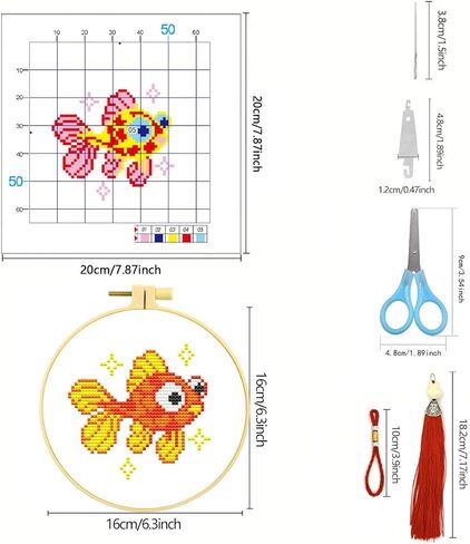 Zhenqing 4-Pack Floral Cross Stitch Kits – 11CT 20x20cm Aida Cloth with Iris, Sunflower & Butterfly Designs – Vibrant Home Decor Embroidery Set（68157） in Kuwait