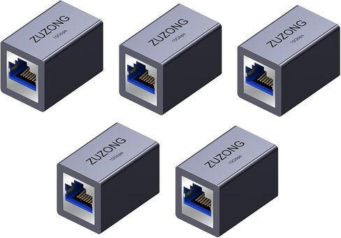 10GB RJ45 Coupler Ethernet Coupler, 10Gbps in Line Coupler for Cat8/Cat7/Cat6a/Cat6/Cat5e/Cat5 Ethernet Cable Extender Adapter for PC Router Modem PS5 Xbox Female to Female (2 PCS in Kuwait