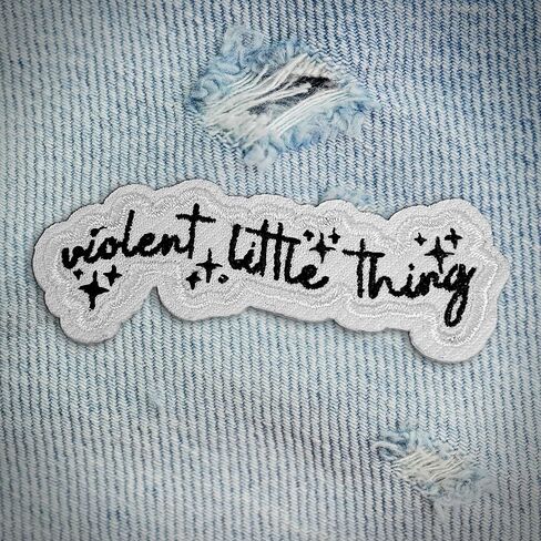 Fourth Wing Patch Violent Little Thing Bookish Book Lover Kindle Embroidered Patches Booktok Sew On/Iron On Embroidery Patch for Jackets, Backpack, Hat, Uniform DIY Patches for Her Him 3 Inches in Saudi Arabia