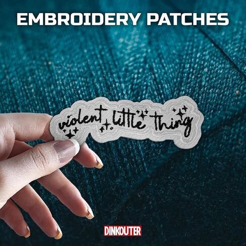 Fourth Wing Patch Violent Little Thing Bookish Book Lover Kindle Embroidered Patches Booktok Sew On/Iron On Embroidery Patch for Jackets, Backpack, Hat, Uniform DIY Patches for Her Him 3 Inches in Saudi Arabia