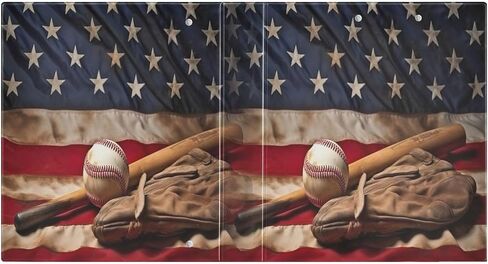 American Flag Baseball 3 Ring Binder 1.5 بوصة مستديرة ، يحمل 200 ورقة ، موثق متعدد الاستخدامات مع 3 جيوب داخل Office Home ، 1 حزمة in Kuwait