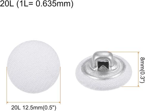 Harfington 10pcs 20l قماش قماش مغطى زر 12.5 ملم أزرار خياطة جولة جولة للمعاد in Kuwait