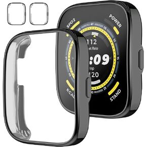 Screen Protector Case for Amazfit Bip 5, [2-Pack] Soft TPU Flexible Overall Protective Cover HD Ultra-Thin Replacment Accessories for Amazfit Bip 5 Smartwatch, Black