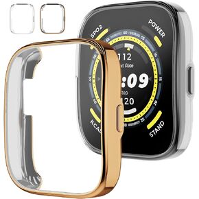 حافظة حماية للشاشة لـ Amazfit Bip 5، [عبوتان] غطاء حماية شامل مرن من مادة TPU الناعمة عالية الدقة وملحقات بديلة رفيعة للغاية لساعة Amazfit Bip 5 الذكية، أسود