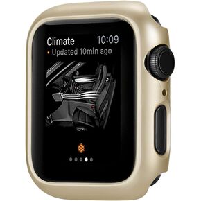 Compatible with Apple Watch Series 3 2 1 Case 42mm 38mm, Super Thin Bumper Protector PC Hard Cover Lightweight Slim Shockproof Accessories Matte Frame Compatible iWatch (Gold, 38mm)