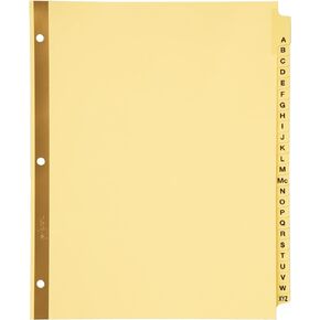 Avery 11306 Preprinted Laminated Tab Dividers w/Gold Reinforced Binding Edge, 25-Tab, Letter