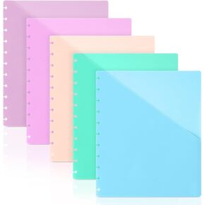 5 Pack Discbound Dividers Letter Size Disc Planner Pocket 9.3 * 11inch Discbound Notebook Dividers with Pockets 11 Disc Planner Pocket Folder Disc Binder Pocket Dividers for Office (5)