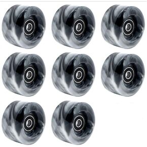 8 Piece 82A 58mm x 32mm QUAD Roller Skates Wheels with 608RS Bearings double Line Skates Wheels for Skateboard Roller Skates Wheel(Purple White)