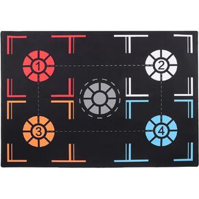 Basketball Training Mat, Mute Rubber Basketball Footstep Mat Non-Slip Basketball Training System for Home Kids Training