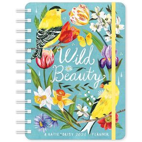 Katie Daisy 2024 Weekly Planner: Wild Beauty | Travel-Size 12-Month Calendar | Compact 5" x 7" | Flexible Cover, Wire-O Binding, Elastic Closure, Inner Pockets