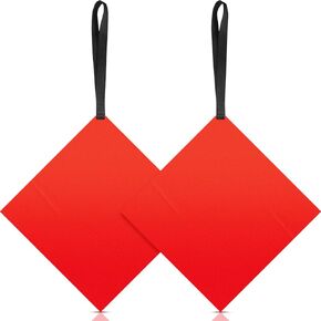 2 Pieces Kayak Tow Flag Red Safety Flags Hooked Kayak Flag for Kayak Sup Canoes Towing Truck Boat Trailer Safety Warning Accessories Kit