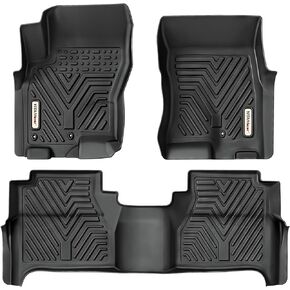 YITAMOTOR Floor Mats Compatible with 2008-2021 Nissan Frontier Crew Cab, Custom Fit Floor Liners, 1st & 2nd Row All-Weather Protection, Black 29.33 * 23.82 * 6.50 inch