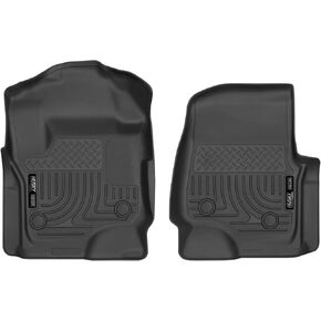 Husky Liners - Weatherbeater | Fits 2017 - 2024 Ford F-250/F-350/F-450 Super Duty Crew/SuperCab (models w/fcty vinyl ing) - Front Liners - Black, 2 pc. | 13321
