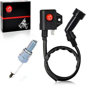 MOTO1988 Ignition Coil & Spark Plug For Arctic Cat 400 2003 2004 2005 2006 2007 3430-055 （NO-DVX 400）