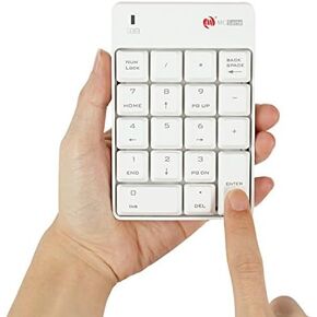 Wireless Numeric Keypad - with Nano Receiver,2.4G 18 Keys Numpad for Laptop Desktop PC Windows (White)