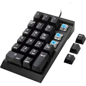 لوحة أرقام، لوحة مفاتيح رقمية سلكية ميكانيكية USB من KcBlue (مفاتيح زرقاء) مع 22 لوحة أرقام لأجهزة الكمبيوتر المحمول والكمبيوتر المكتبي، KC-K30 in Kuwait
