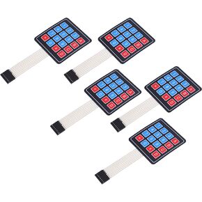4 x 4 Matrix Array Membrane Switch Keypad Keyboard 16 Key Matrix Array Membrane Switch Keypad Keyboard 4 x 4 Keypad Keyboard 16 Keypad Keyboard for Arduino 5PCS