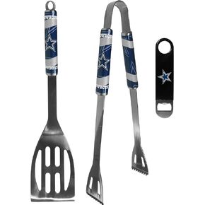 Siskiyou Sports NFL Dallas Cowboys Unisex 2 pc BBQ Set and Bottle Opener, Team Colors, One Size