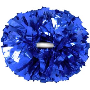 2PCS Metallic Holographic Cheerleader Pom Poms with Baton Handle Professional Cheerleading Pom Poms for Sports Team Spirit Party Daily Training