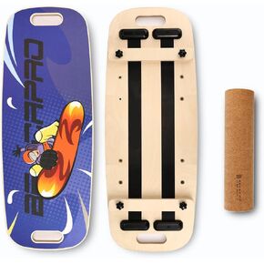 Balance Board Trainer, Wooden Balance Board with Adjustable Stoppers -3 Different Distance Options-Balance Exercise Equipment for Fitness Work