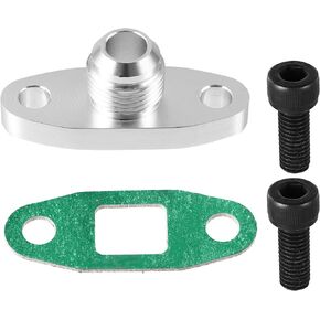 X AUTOHAUX Car AN10 Adapter Kit Oil Drain Return Aluminum Alloy Turbo Flange Gasket Fitting for T3 T4 T35 T40 T60 T70 with Bolts for Ball Bearing Turbos