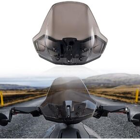 SAUTVS Dark Tinted Front Windshield for Can-Am Ryker, Adjustable Front Tinted Dustproof Durable Clear Hard Coated Wind shield for Can Am Ryker 600 900 Rally All Models Accessories (Replace #219401032)