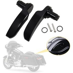 Black Saddlebag Latches Kit, Saddlebag Lifters Compatible for Harley Touring 2014-2024 Street Glide Electra Glide Road King with Hard Bag Aluminum Saddle Bag Latch Handle for Motorcycle
