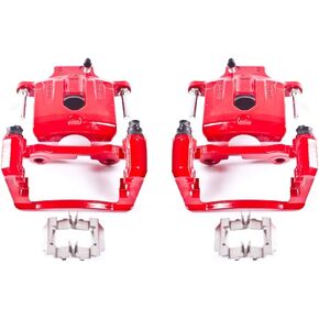 Power Stop Rear S4804 Pair of High-Temp Red Powder Coated Calipers