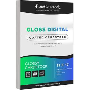 Double-Sided Gloss Digital C2S Cardstock Paper – Perfect for Color Laser Printing, Design Proposals, Flyers, Brochures | 11 x 17 | Glossy 100lb Cover (270gsm) | Acid Free, Coated Finish | 50 Sheets