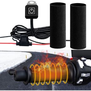 BATIGE 12V Motorcycle Heating Handle Cover Intelligent Three Speed Temperature Adjustment Handlebar Cover Winter Electric Heated Handlebar Cover Motorcycle Handlebar Warmer