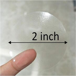 SMARSTICKER Super Gloss Clear Transparent Retail Package Envelope Seals 2" Christmas Round Circle Crystal Clear Dot Mail Wafer Seals Stickers Labels Envelope Tab Sealer 500/Pack