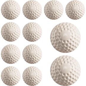 Baseballs 12 Pack Yellow Dimpled Baseballs, 9-Inch Pitching Machine Baseballs for Hand-Eye Coordination, Hitting and Fielding Practice