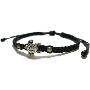Sea Turtle Pendant Lucky Braided Bracelets with a Sliding Knot Adjustable Cotton Cord Bracelets FC-039