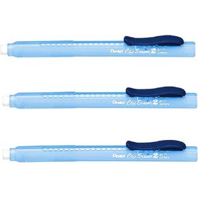 Pentel Clic Stick Eraser Rubber Holder - Blue Barrel - White Eraser (3)