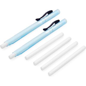 Pentel Clic Stick Eraser Rubber Holder - Blue Barrel + Clic White Eraser Refills (2)