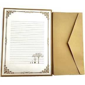 72 Pcs Retro Writing Stationery and Envelope Set, 48 Pieces of Stationery + 24 Envelopes, Suitable for Making Invitations