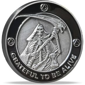 Grateful to Be Alive Sobriety Chip AA Coins and Medallions Recovery Anniversary Token