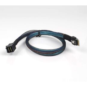 Heretom SFF-8654 to SFF-8643 Cable, Slim SAS SFF-8654 4i 38pin Host to Mini SAS HD SFF-8643 36pin Target Cable 1.5 FT
