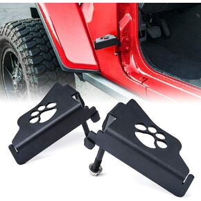 Xprite Foot Pegs Compatible with 2018-2024 Jeep Wrangler JL JLU & 2020+ Gladiator JT, Metal Steel Front Exterior Door Hinge Rest Pedals with Dog Paw - Set of 2