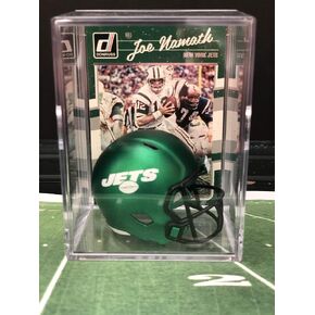 NEW Green New York Jets NFL Helmet Shadowbox w/Joe Namath card