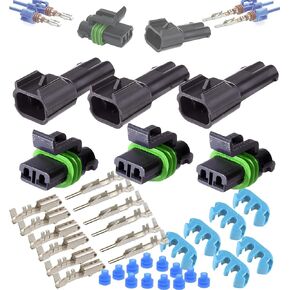 APTIV Metri-Pack 280 Series موصل ثنائي الاتجاه مع 10-12 AWG محكم الغلق مقاوم للماء (3 مجموعات)