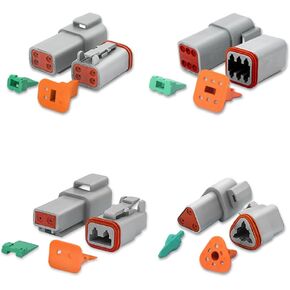 DT04-2P DT06-2S DT 2 Pin Way Gray Connector 2 Set، حجم 16 اتصالات صلبة 14-18AWG موصل سلك كهربائي مقاوم للماء مع قابس مانع للتسرب للشاحنة، المركبات على الطرق الوعرة، البحرية، أسلاك الدراجات النارية