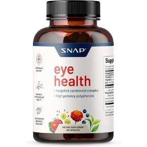 Snap Eye Health Supplements for Adults, Lutein and Zeaxanthin Supplements, Bilberry Extract, Lycopene Supplement, Support Eye Health, Natural Carotenoid Complex, Eye Vitamins and Herbs, 60 Capsules