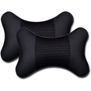 VVHOOY Car Neck Pillows Diamond Seat Auto Headrest Cushion Head Rest Neck Support Relax Crystal Rhinestone Pu Leather Bling Interior Bling Accessories for Women (2 Pack)